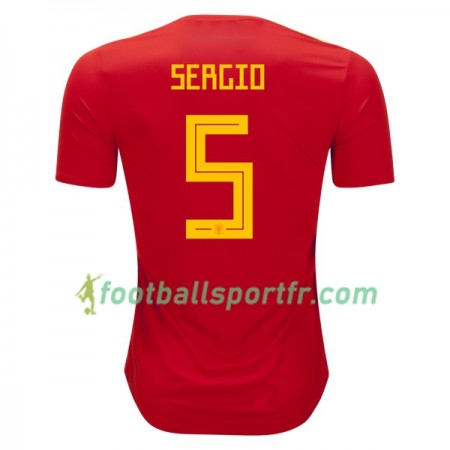 Tenue Espagne Sergio Busquets 5 Domicile Coupe du monde 2018 Maillot de Foot